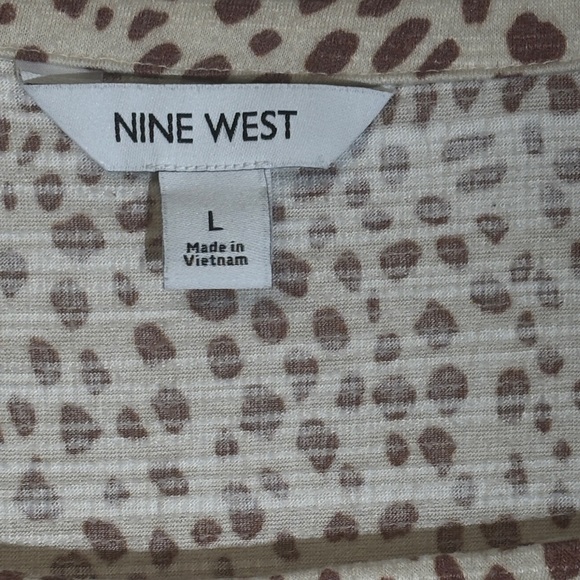 Nine West Women's Beige and Brown Blouse - Picture 2 of 3